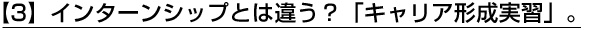 【3】インターンシップとは違う？「キャリア形成実習」。