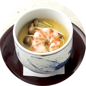 日本料理「にぎり寿司」「茶碗蒸し」